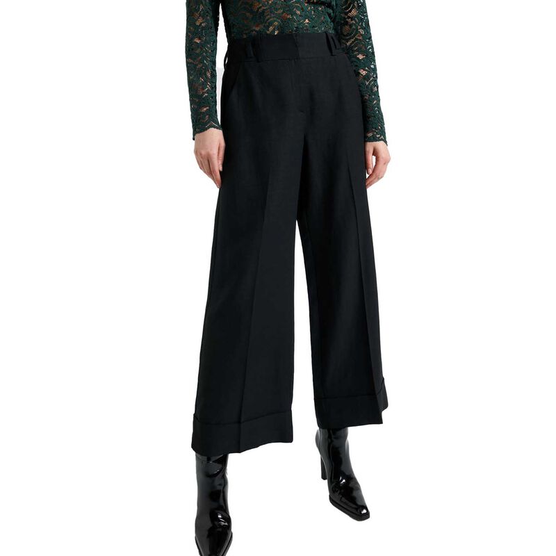 Cue Viscose Linen Cropped Pant image number 0